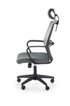 Scaun de birou ergonomic tapitat cu stofa, Arsen Gri / Verde, l62xA65xH113-124 cm (1)