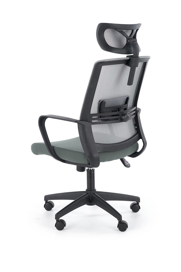 Scaun de birou ergonomic tapitat cu stofa, Arsen Gri / Verde, l62xA65xH113-124 cm (2)