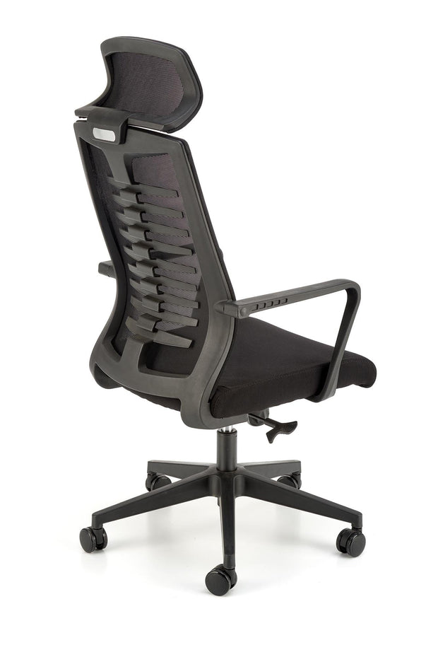 Scaun de birou ergonomic tapitat cu stofa, Fabio Negru, l60xA62xH118-128 cm (4)