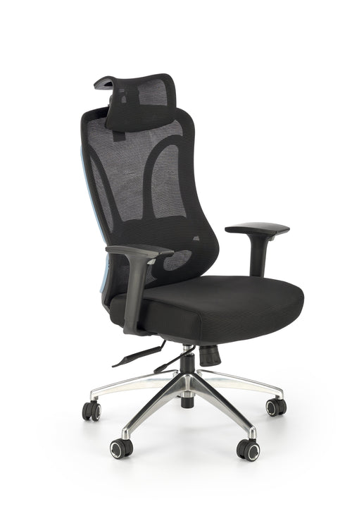 Scaun de birou ergonomic tapitat cu stofa, Gilberto Negru, l64xA70xH121-129 cm