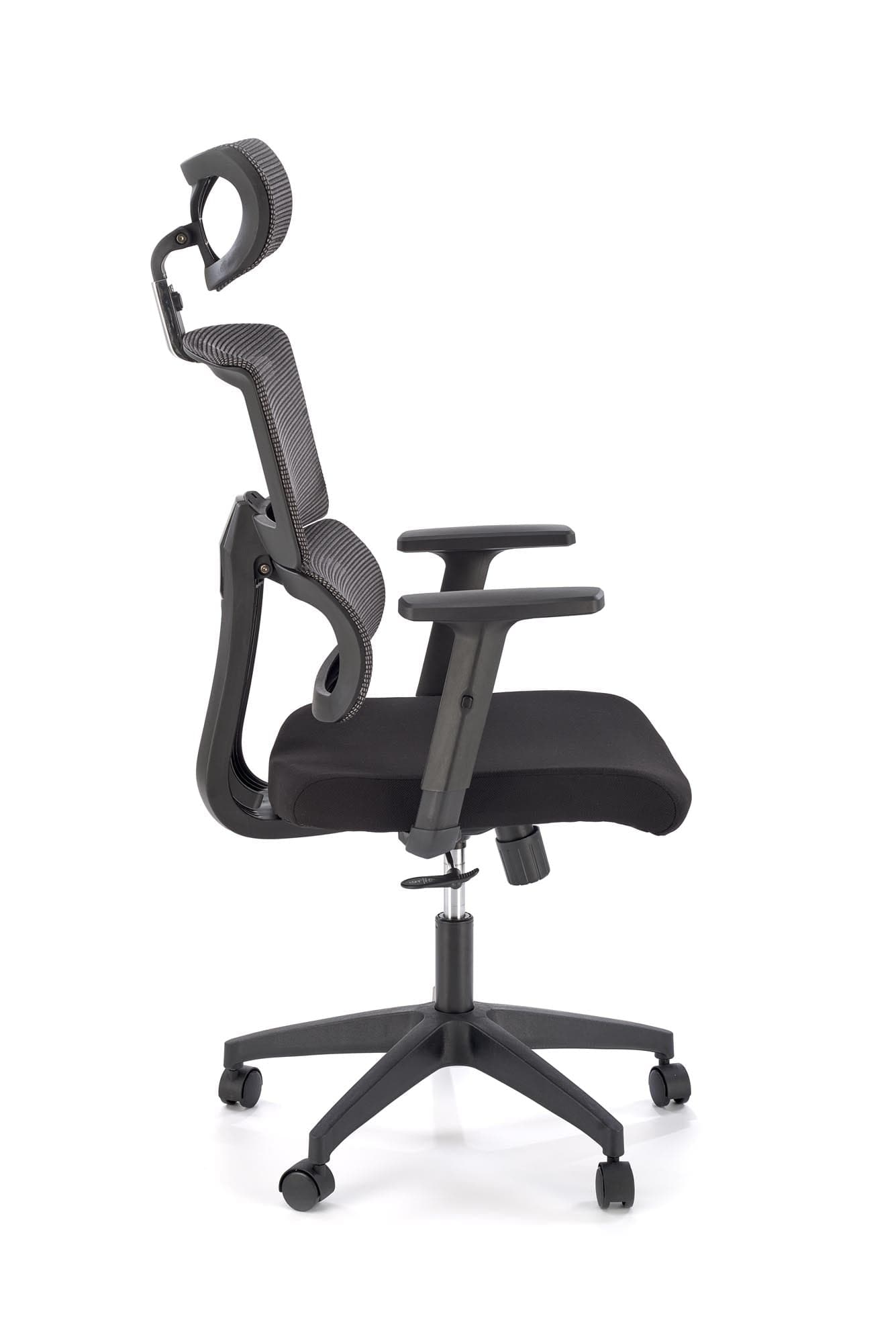 Scaun de birou ergonomic tapitat cu stofa, Pablo Negru / Gri, l64xA67xH118-127 cm (3)