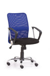 Scaun de birou ergonomic tapitat cu stofa, Tony Albastru, l58xA56xH92-102 cm