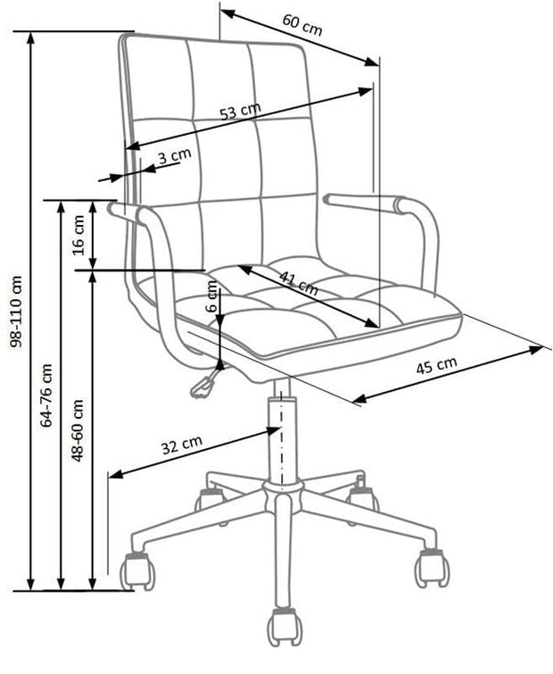 Scaun de birou pentru copii tapitat cu piele ecologica, Gonzalez II Negru, l53xA60xH98-110 cm (2)