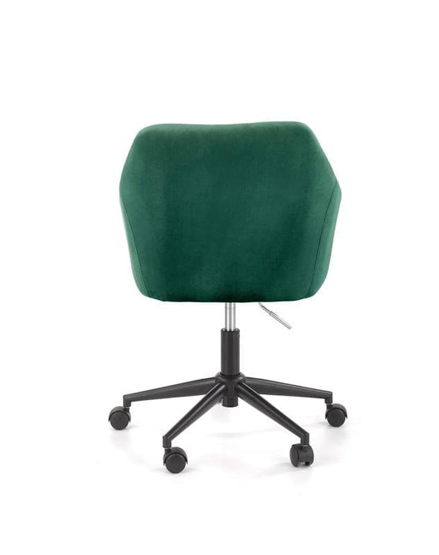 Scaun de birou pentru copii tapitat cu stofa, Francesco Velvet Verde Inchis / Negru, l57xA55xH79-89 cm (2)