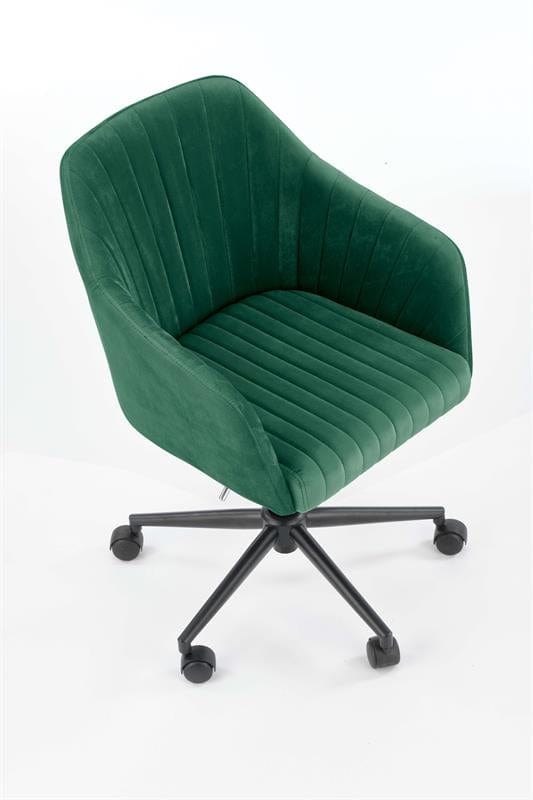 Scaun de birou pentru copii tapitat cu stofa, Francesco Velvet Verde Inchis / Negru, l57xA55xH79-89 cm (3)