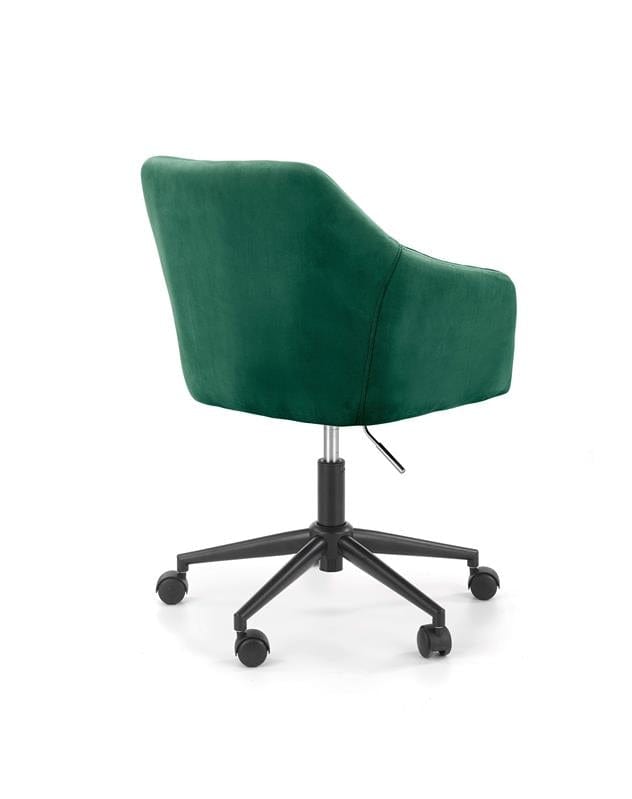 Scaun de birou pentru copii tapitat cu stofa, Francesco Velvet Verde Inchis / Negru, l57xA55xH79-89 cm (5)