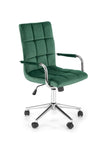 Scaun de birou pentru copii tapitat cu stofa, Gonzalez IV Velvet Verde Inchis / Crom, l53xA60xH93-105 cm (6)