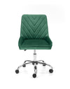 Scaun de birou pentru copii tapitat cu stofa, Riley Velvet Verde Inchis / Crom, l51xA54xH81-91 cm (1)