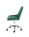 Scaun de birou pentru copii tapitat cu stofa, Riley Velvet Verde Inchis / Crom, l51xA54xH81-91 cm (3)