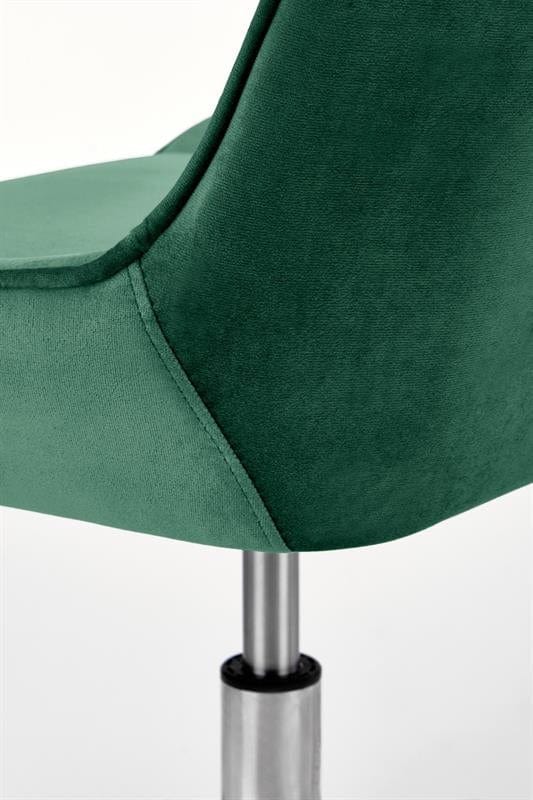 Scaun de birou pentru copii tapitat cu stofa, Riley Velvet Verde Inchis / Crom, l51xA54xH81-91 cm (8)