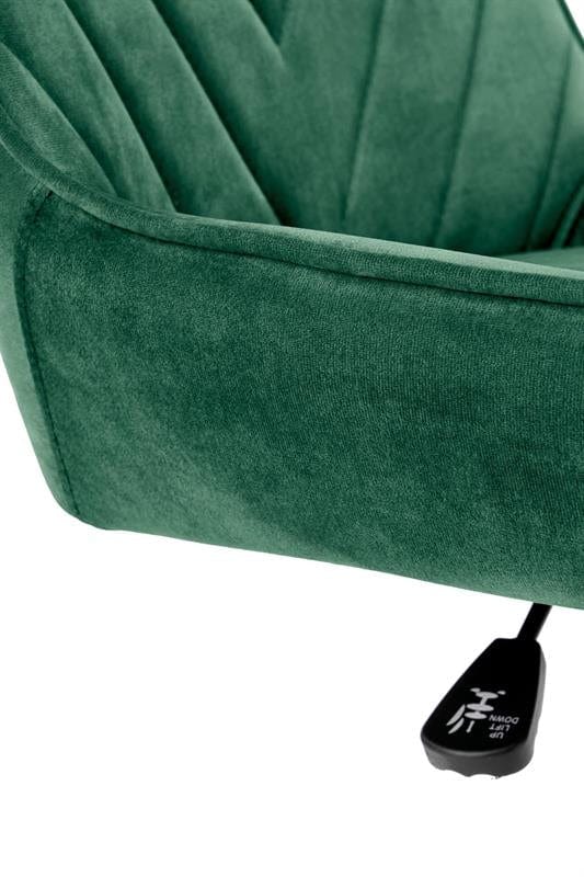 Scaun de birou pentru copii tapitat cu stofa, Riley Velvet Verde Inchis / Crom, l51xA54xH81-91 cm (9)