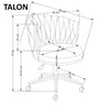 Scaun de birou tapitat cu stofa, Talon Bej Deschis, l55xA60xH75-85 cm (3)