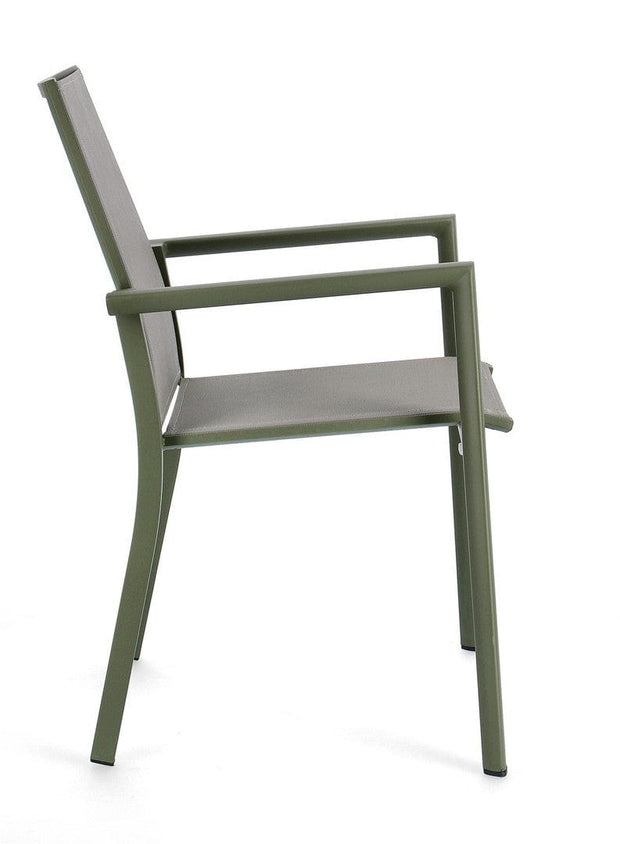 Scaun de gradina / terasa din aluminiu, Konnor W-Arm Verde, l56,2xA60xH88 cm (3)