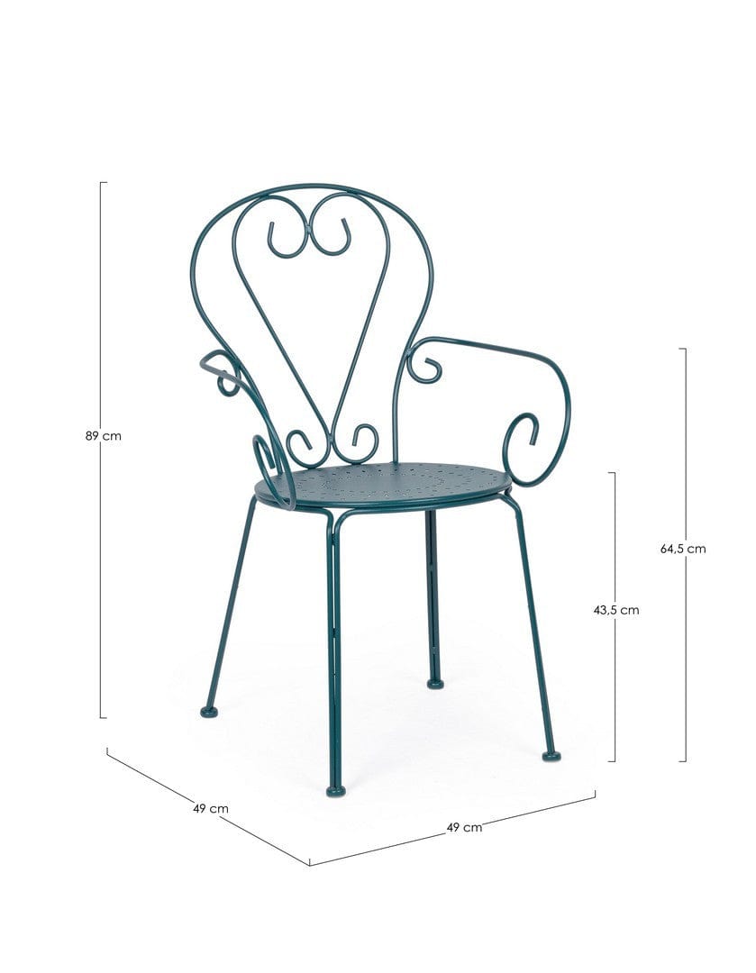Scaun de gradina / terasa din metal, Etienne Albastru, l49xA49xH89 cm (2)