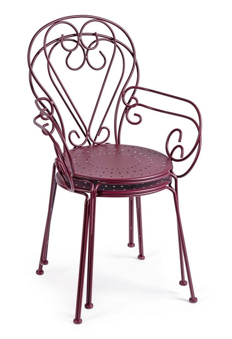 Scaun de gradina / terasa din metal, Etienne Burgundy, l49xA49xH89 cm (9)