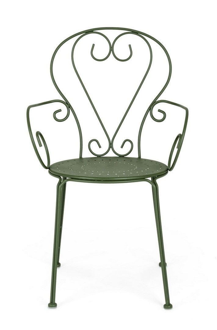 BFSummer Scaun de gradina / terasa din metal Etienne, l49xA49xH89 cm-Verde