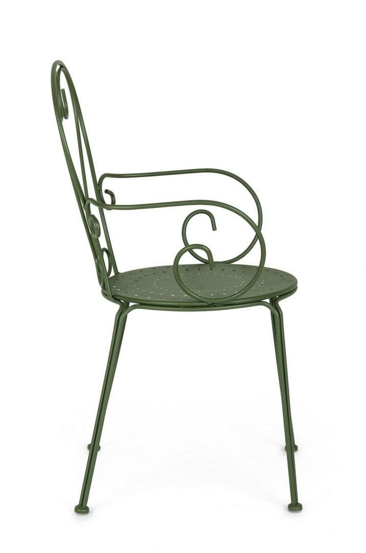 BFSummer Scaun de gradina / terasa din metal Etienne, l49xA49xH89 cm-Verde