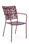 Scaun de gradina / terasa din metal, Kelsie Burgundy, l54xA55xH89 cm