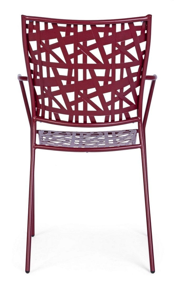 Scaun de gradina / terasa din metal, Kelsie Burgundy, l54xA55xH89 cm (4)