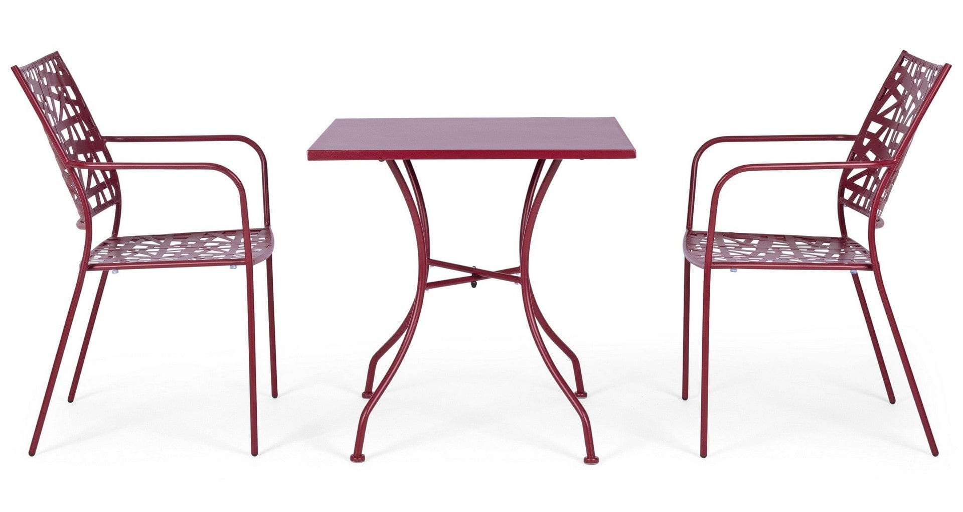 Scaun de gradina / terasa din metal, Kelsie Burgundy, l54xA55xH89 cm (5)