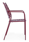 Scaun de gradina / terasa din metal, Kelsie Burgundy, l54xA55xH89 cm (6)