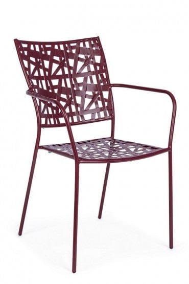 Scaun de gradina / terasa din metal, Kelsie Burgundy, l54xA55xH89 cm (11)