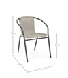 Scaun de gradina / terasa din metal si fibre sintetice, Ripley W-Arm Cappuccino / Antracit, l53xA58xH73 cm (1)