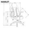 Scaun gaming tapitat cu piele ecologica, Hamlet Negru / Gri, l65xA70xH117-124 cm (4)