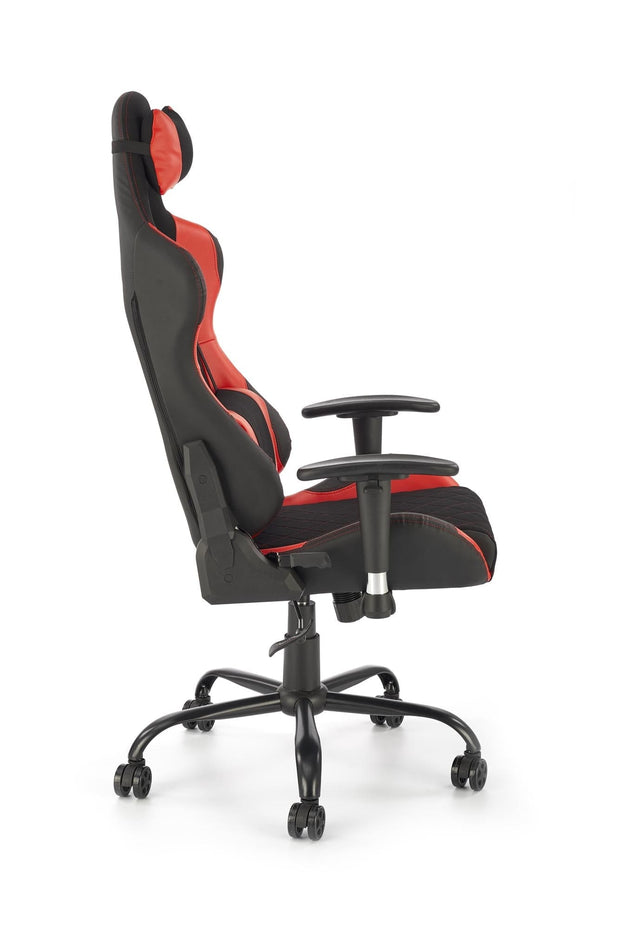 Scaun gaming tapitat cu stofa, Drake Negru / Rosu, l69xA62xH127-134 cm (4)