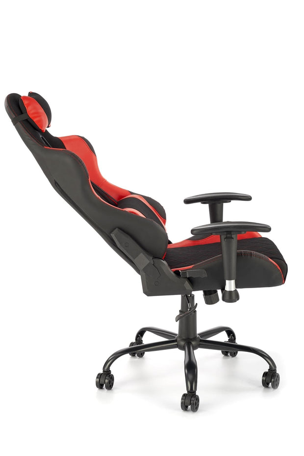 Scaun gaming tapitat cu stofa, Drake Negru / Rosu, l69xA62xH127-134 cm (6)