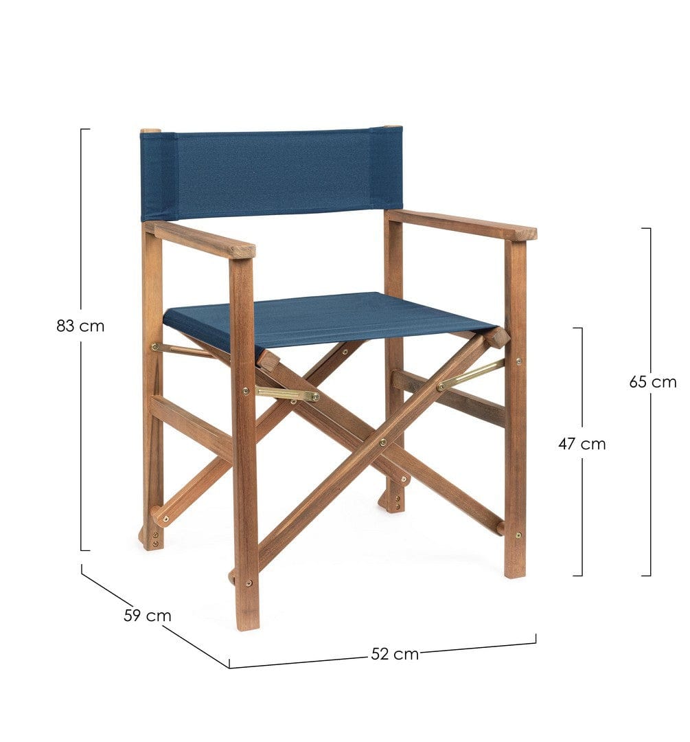 Scaun pliabil de gradina / terasa, din lemn de salcam, Noemi Albastru, l52xA59xH83 cm (1)