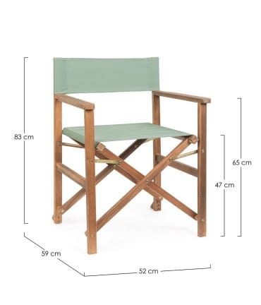 Scaun pliabil de gradina / terasa, din lemn de salcam, Noemi Verde / Natural, l52xA59xH83 cm (8)