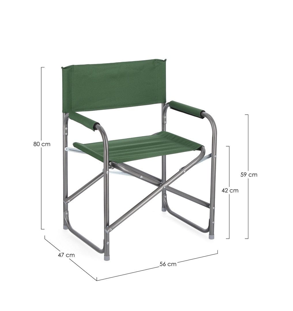 Scaun pliabil de gradina / terasa, din metal, Olbia Verde, l56xA47xH80 cm (1)