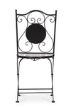 Scaun pliabil de gradina / terasa, din metal si ceramica, Mykonos Negru, l38xA46xH92 cm (4)