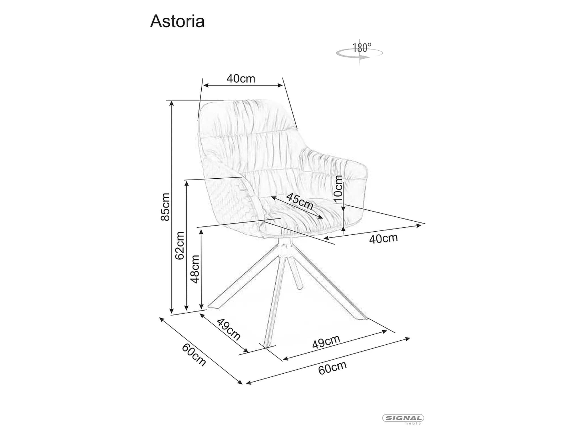 Scaun rotativ tapitat cu stofa si picioare metalice, Astoria II Velvet Bej Inchis / Negru, l60xA45xH85 cm (1)