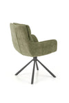 Scaun rotativ tapitat cu stofa si picioare metalice, K495 Verde Olive / Negru, l60xA65xH87 cm (4)