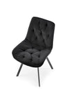 Scaun rotativ tapitat cu stofa si picioare metalice, K519 Velvet Negru, l54xA63xH86 cm (2)