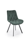 Scaun rotativ tapitat cu stofa si picioare metalice, K519 Velvet Verde Inchis / Negru, l54xA63xH86 cm