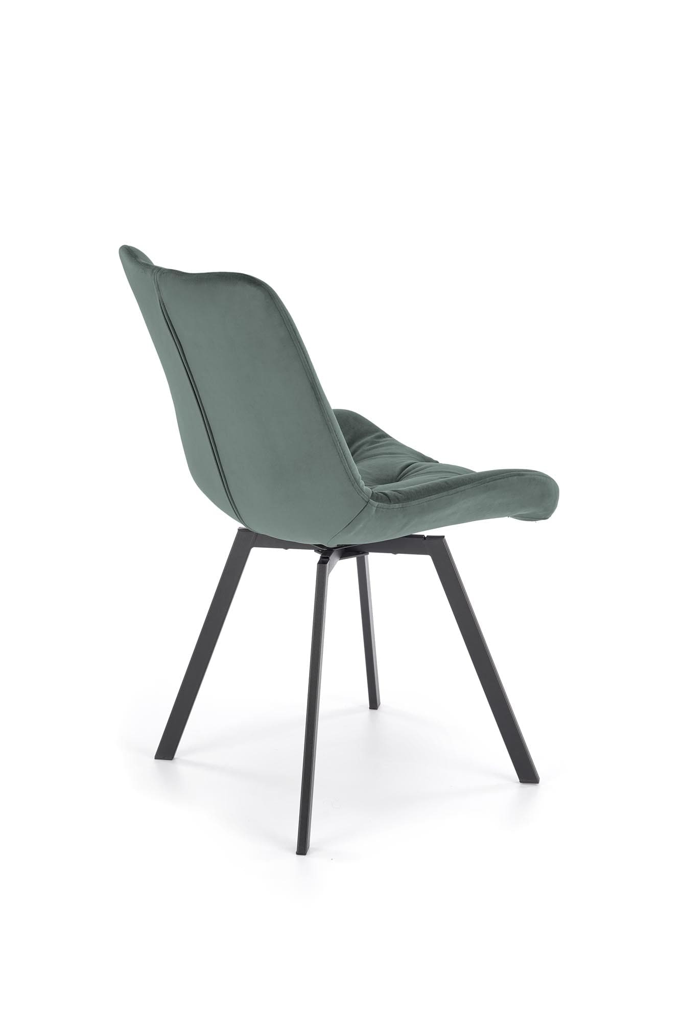 Scaun rotativ tapitat cu stofa si picioare metalice, K519 Velvet Verde Inchis / Negru, l54xA63xH86 cm (5)