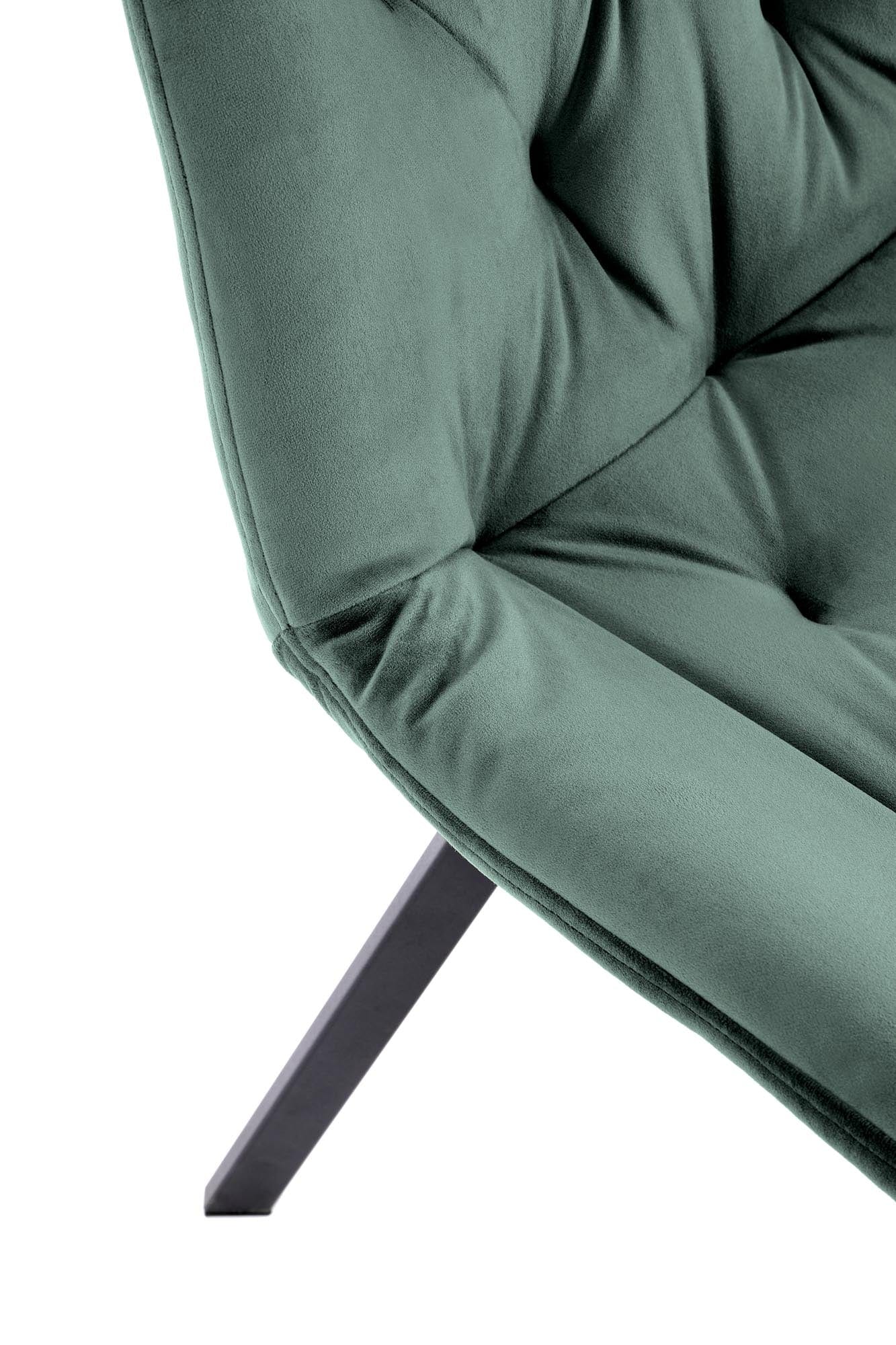 Scaun rotativ tapitat cu stofa si picioare metalice, K519 Velvet Verde Inchis / Negru, l54xA63xH86 cm (6)