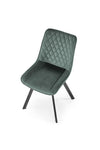 Scaun rotativ tapitat cu stofa si picioare metalice, K520 Velvet Verde Inchis / Negru, l45xA63xH80 cm (2)