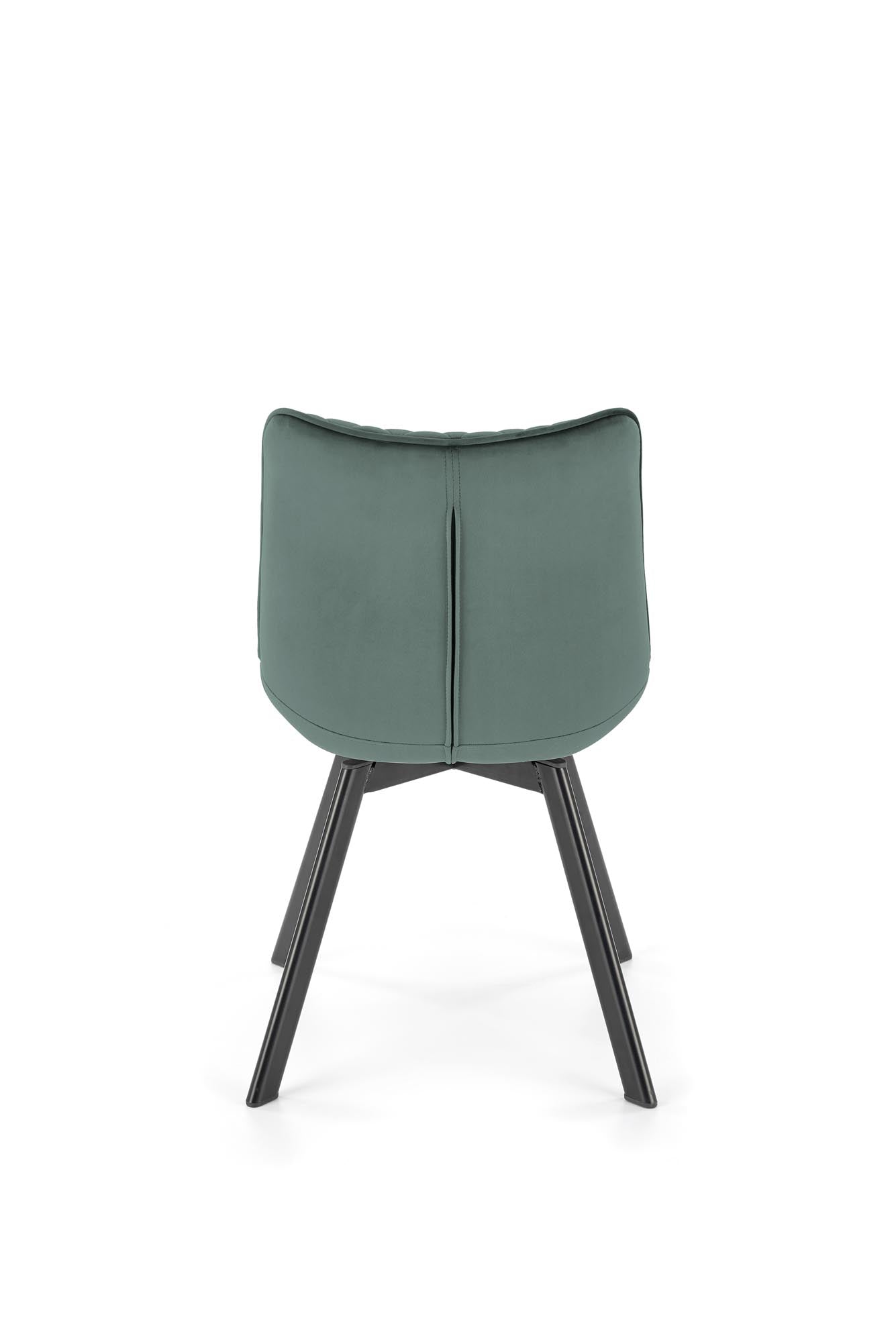 Scaun rotativ tapitat cu stofa si picioare metalice, K520 Velvet Verde Inchis / Negru, l45xA63xH80 cm (3)