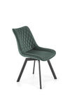 Scaun rotativ tapitat cu stofa si picioare metalice, K520 Velvet Verde Inchis / Negru, l45xA63xH80 cm (6)