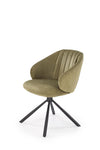 Halmar Scaun rotativ tapitat cu stofa si picioare metalice, K533 Verde Olive / Negru, l57xA60xH80 cm