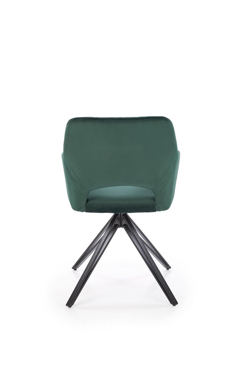 Halmar Scaun rotativ tapitat cu stofa si picioare metalice, K535 Velvet Verde Inchis / Negru, l57xA60xH86 cm