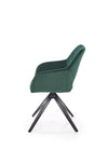 Scaun rotativ tapitat cu stofa si picioare metalice, K535 Velvet Verde Inchis / Negru, l57xA60xH86 cm (2)