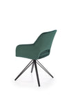 Scaun rotativ tapitat cu stofa si picioare metalice, K535 Velvet Verde Inchis / Negru, l57xA60xH86 cm (4)