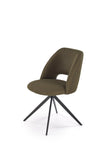 Scaun rotativ tapitat cu stofa si picioare metalice, K546 Verde Olive / Negru, l52xA60xH79 cm (5)