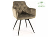 Scaun rotativ tapitat cu stofa si picioare metalice, Mango Velvet Verde / Negru, l57xA45xH83 cm