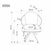 Scaun rotativ tapitat cu stofa si piele ecologica, cu picioare metalice, K-554 Maro / Bej, l58xA67xH90 cm (3)